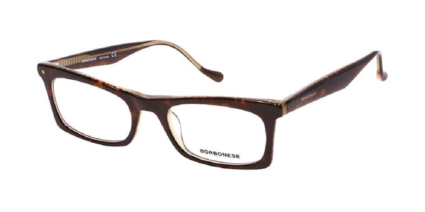 Borbonese™ Lucine COL 16 - Rectangular Shape - Dark Havana Unisex Eyeglass