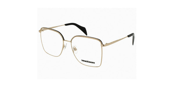 John Richmond™ RIV124 COL 01 - Rectangular Shape - Black on Gold Metal Eyeglass